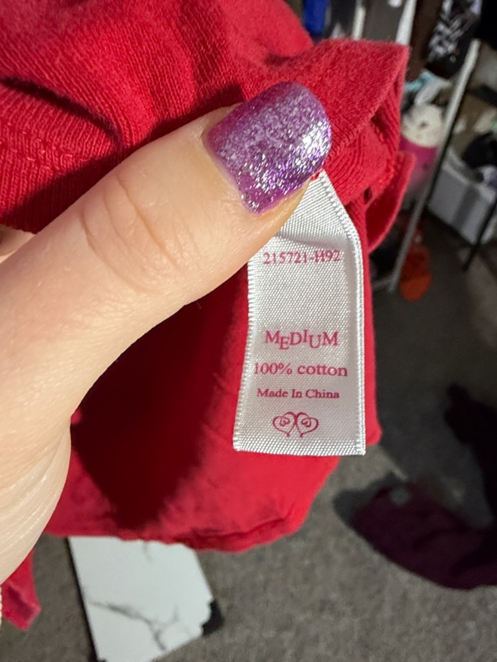 Victoria's Secret Red Long Sleeve Tee/PJ sleep top/dress size medium - Picture 6 of 7